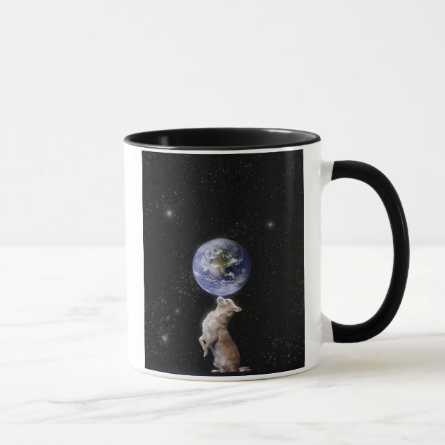 Chihuahuas ordnen die WeltTasse an Tasse (Rechts)
