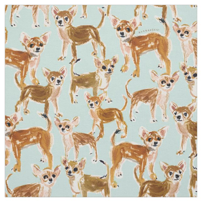 CHIHUAHUAS Painterly Watercolor Dog Stoff (Muster)