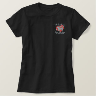 Chihuahuas Verließ Paw Prints Pink Women's Besticktes T-Shirt