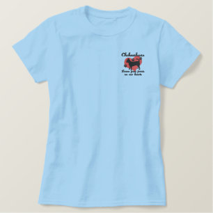 Chihuahuas Verließ Paw Prints Women's Besticktes T-Shirt