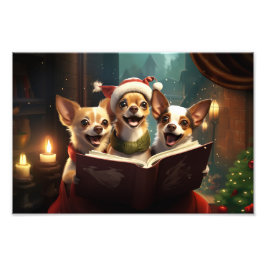 Chihuahuas Weihnachtsfeiertag Fotodruck