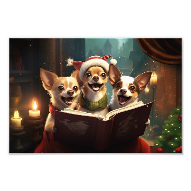 Chihuahuas Weihnachtsfeiertag Fotodruck (Vorne)
