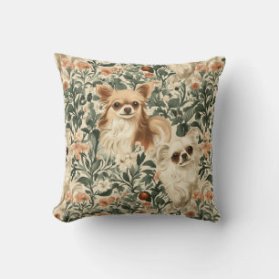 Chihuahuas William Morris-Stil, blühend Kissen