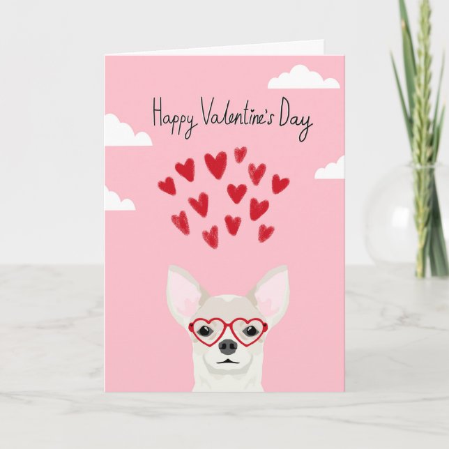 Chihuahuavalentines-Liebe-Karte - niedlicher Hund Feiertagskarte (Vorderseite)