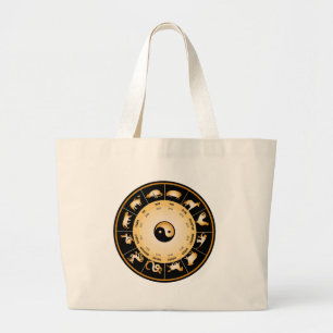 Chiinese Zodiac Wheel Jumbo Stoffbeutel