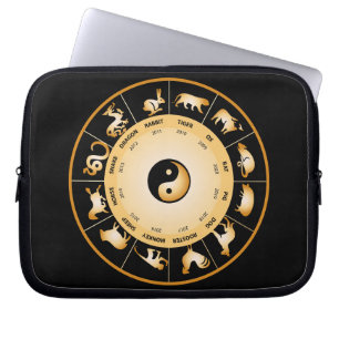 Chiinese Zodiac Wheel Laptopschutzhülle