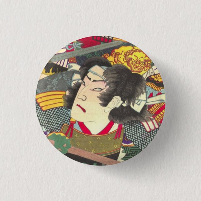 Chikanobu Samurai 5:5 Button (Vorderseite)