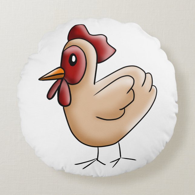 Chiken Rundes Kissen (Vorderseite)
