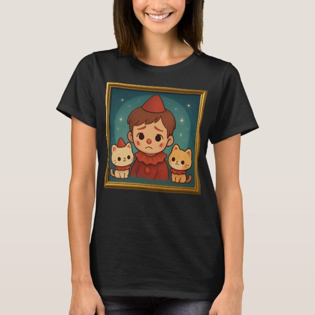 Child and Cats Portrait T-Shirt (Vorderseite)