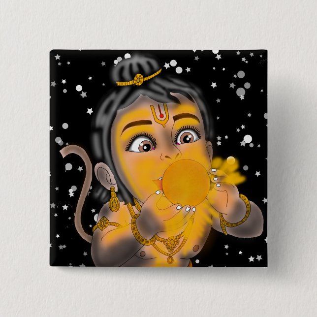 Child Hanuman Button (Vorderseite)
