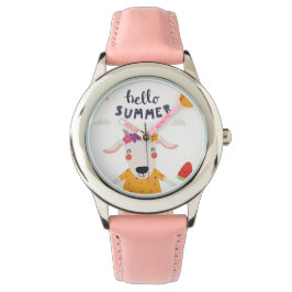 Child Hello Summer Rosafarbener Edelstahl Armbanduhr