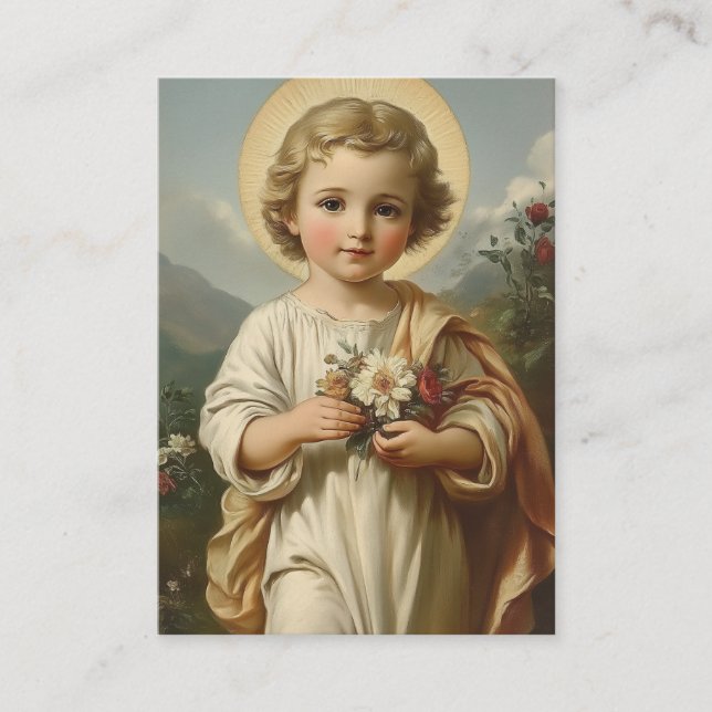 Child Jesus Scripting Verse Vintag Begleitkarte (Vorderseite)