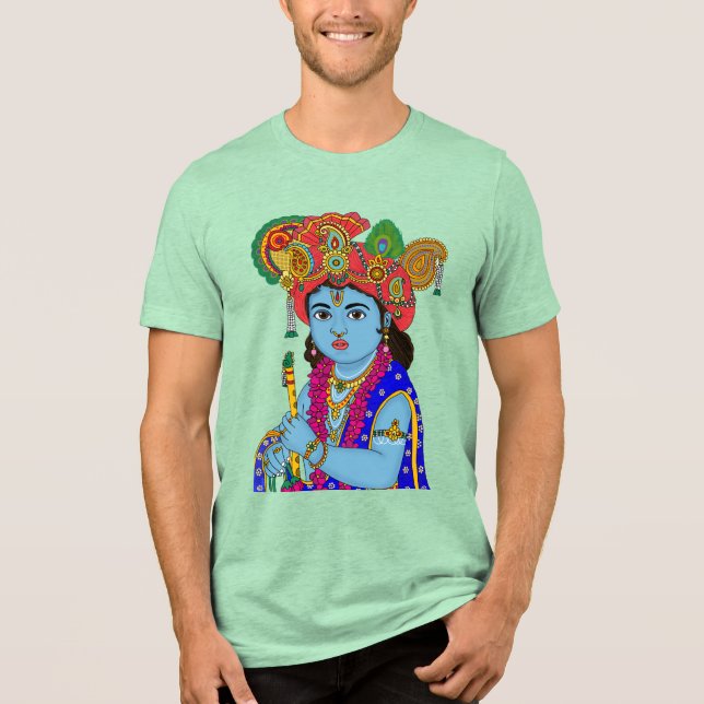 Child Krishna T-Shirt Tri-Blend Shirt (Vorderseite)
