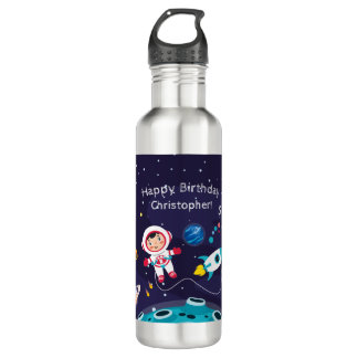 child on the moon, monogrammed name edelstahlflasche