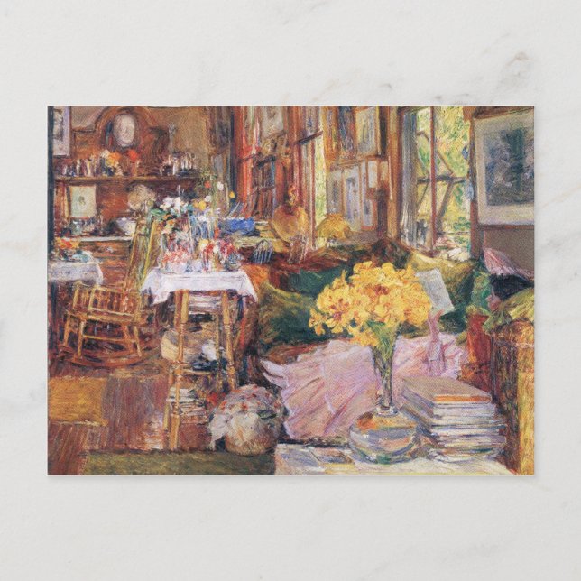 Childe Hassam - Das Zimmer der Blume Postkarte (Vorderseite)