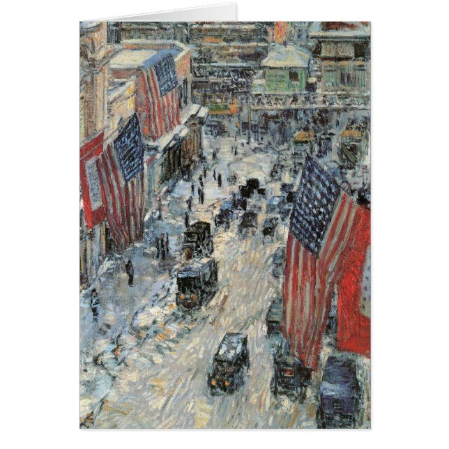 Childe Hassam - drapeaux l'hiver 1918 de Cinquième (Devant)