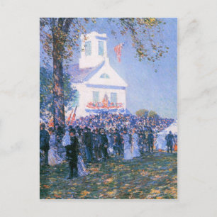 Childe Hassam - Ernte in einem Dorf in Neuenglan Postkarte