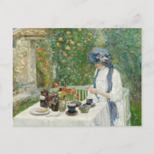 Childe Hassam - Französischer Teegarten Feiertagspostkarte