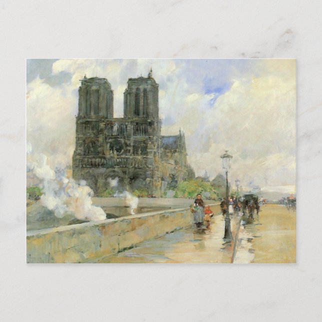 Childe Hassam - Kathedrale Notre Dame 1888 Postkarte (Vorderseite)