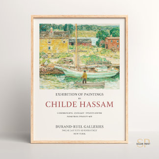 Childe Hassam Oyster Sloop, Cos Cob Poster