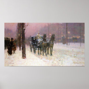 Childe Hassam - Straßenszene mit zwei Poster