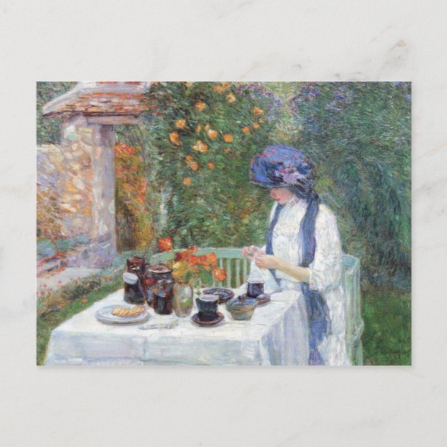 Childe Hassam - The Terre Cuits Tea Set Postkarte (Vorderseite)
