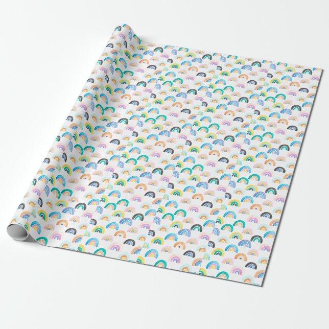 Childischer Regenbogen, Wasserfarbe Kindermuster. Geschenkpapier (Ungerollt)