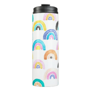 Childischer Regenbogen, Wasserfarbe Kindermuster. Thermosbecher
