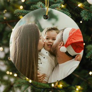 Childish Family Kiss Forest Green Merry Tree Keramik Ornament