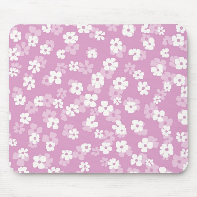 Childish Pink Flower Pattern Mousepad (Vorne)