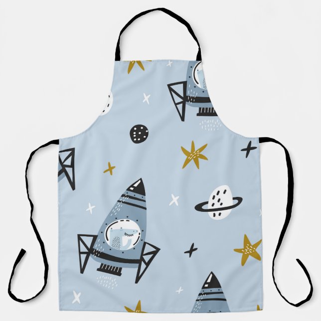 Childish seamless pattern with hand drawn space el schürze (Vorderseite)