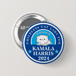 Childless Cat Lady for Kamala Harris Button