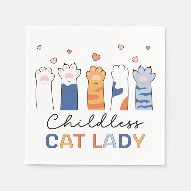 Childless Cat Lady Voting Kamala Harris Präsident Serviette (Vorderseite)