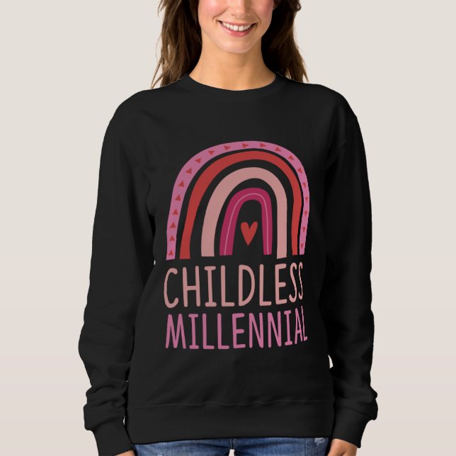 Childless Millennial Trendy Bohemian Rainbow Boho  Sweatshirt (Vorderseite)