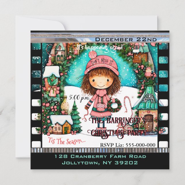 Childlike Dream Whimsical Annual Christmas Party Einladung (Vorderseite)