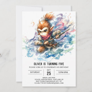 Children Chic Monkey zum Geburtstag Einladung