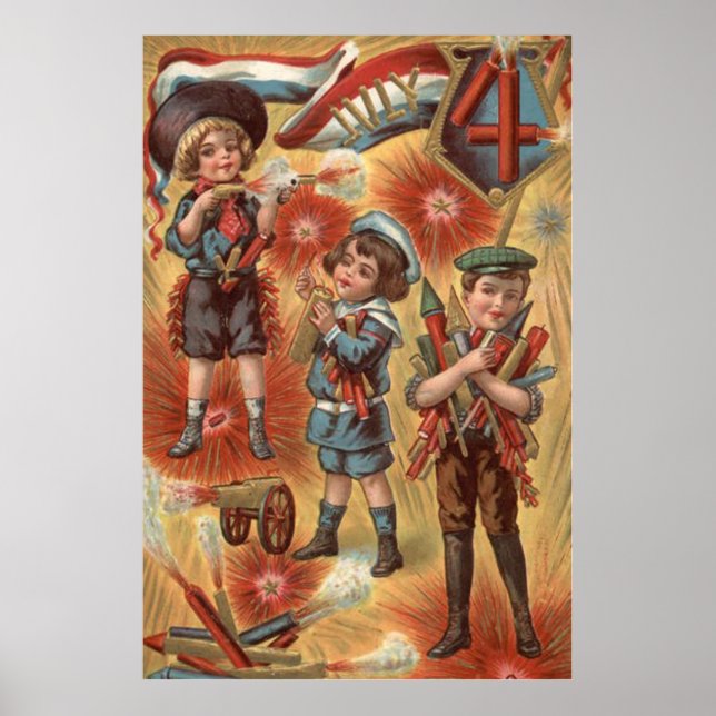 Children Fireworks Firecracker Explosion Poster (Vorne)