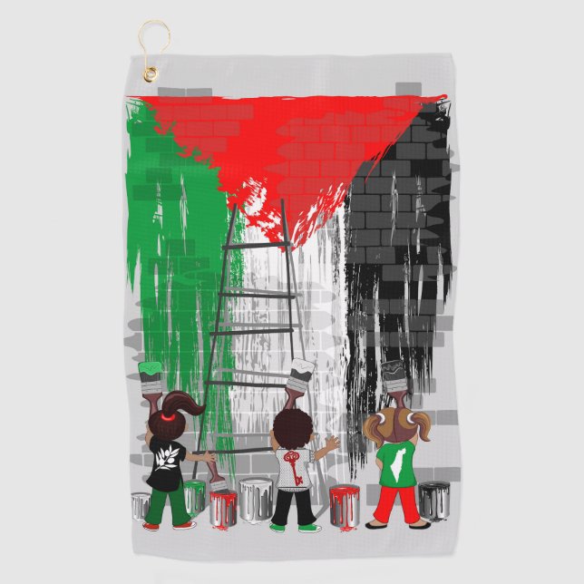 Children of Gaza Painting Palestine Flag  Golfhandtuch (Vorderseite)