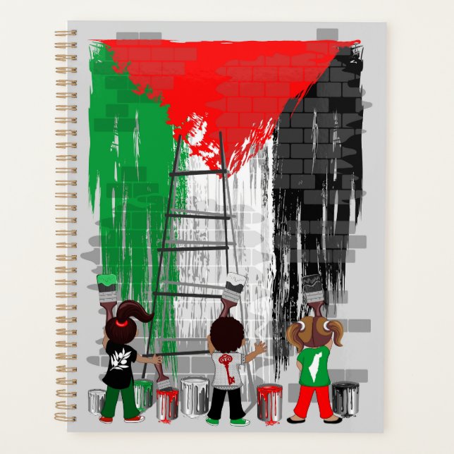 Children of Gaza Painting Palestine Flag  Planer (Vorderseite)