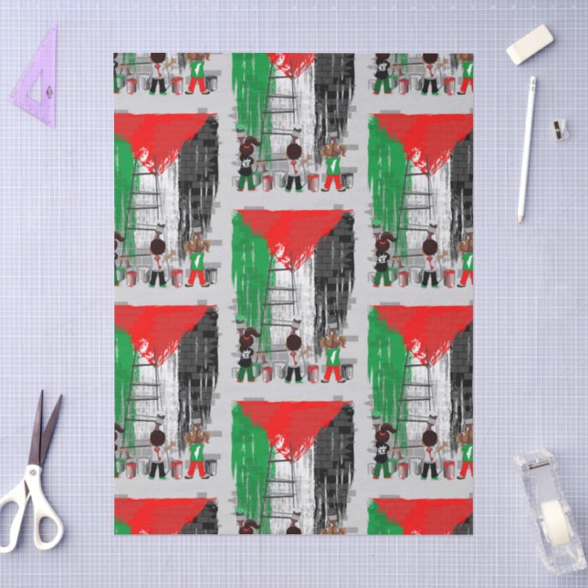 Children of Gaza Painting Palestine Flag  Seidenpapier (Basteln)