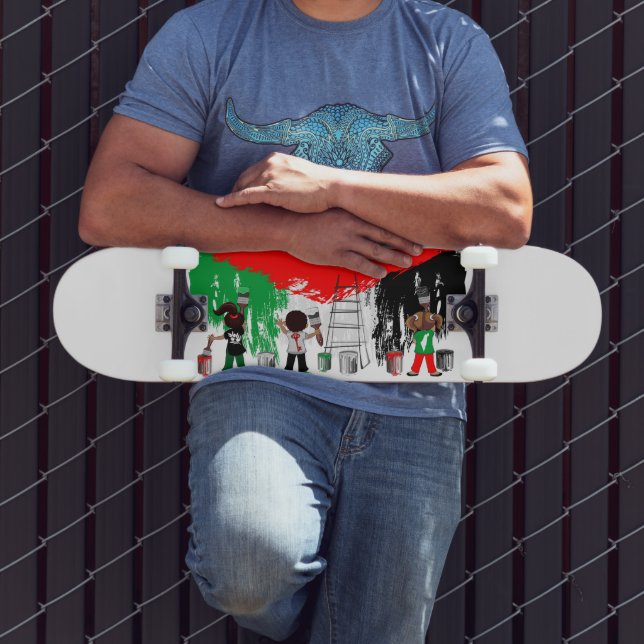 Children of Gaza Painting Palestine Flag  Skateboard (Außenbereich 3)