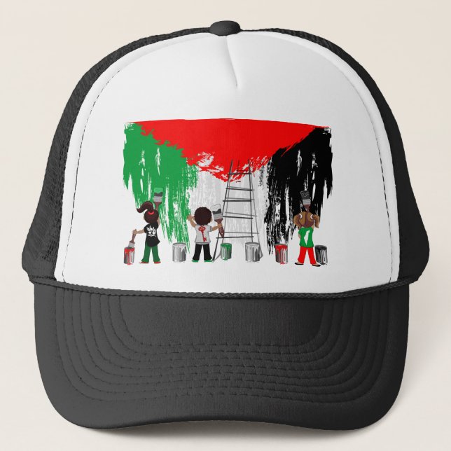 Children of Gaza Painting Palestine Flag  Truckerkappe (Vorderseite)