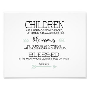 Children Scripture Vers mit Pfeilen Fotodruck