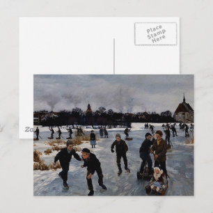"Children Skaten außerhalb Faaborg", schöne Kunst Postkarte