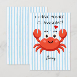 Children Valentine "I think you're claw-some"