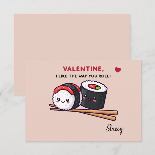 Children Valentine "Sushi, Like the Way you Roll" (Vorne/Hinten)