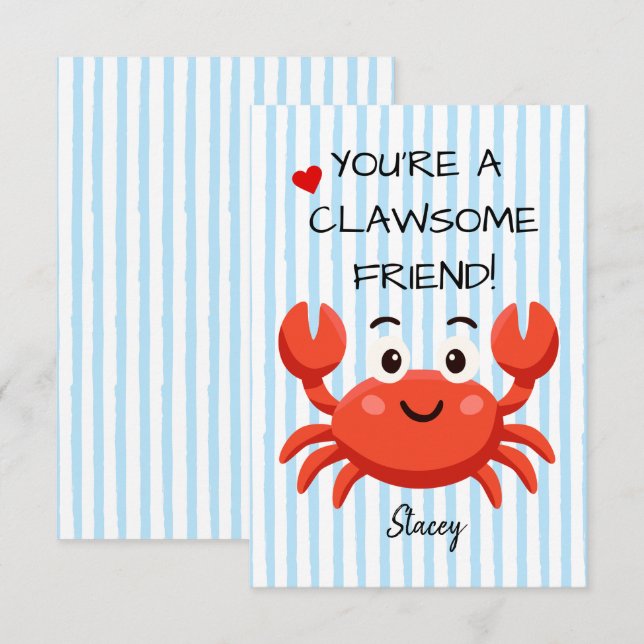 Children Valentine "You're a Clawsom Friend" (Vorne/Hinten)