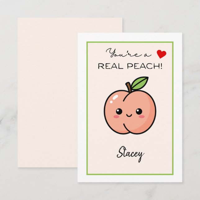 Children Valentine "You're a Real Peach" (Vorne/Hinten)