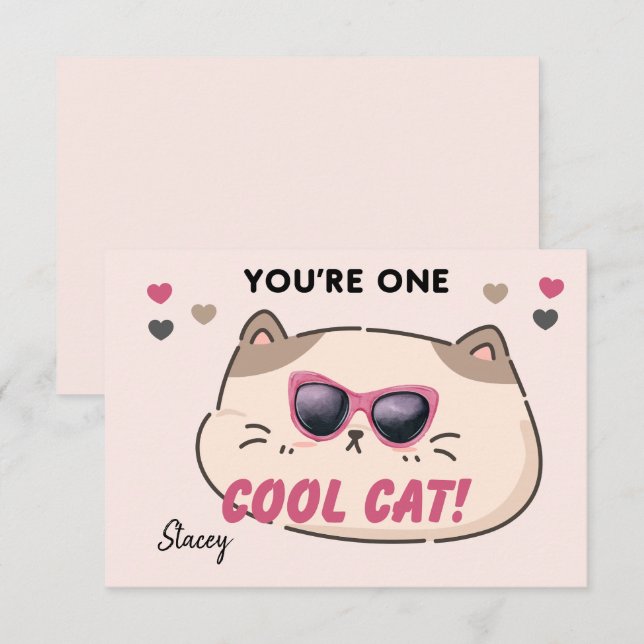 Children Valentine "You're One Cool Cat" (Vorne/Hinten)