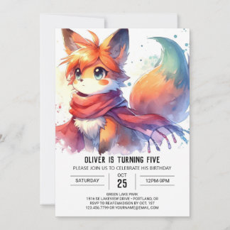 Children Woodland Fox Geburtstag Einladung